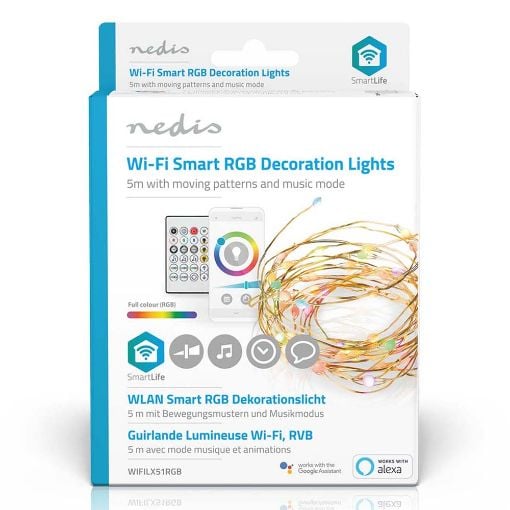 Εικόνα της Nedis SmartLife LED Strip RGB Wi-Fi 2700-6500K 400lm 5m WIFILX51RGB
