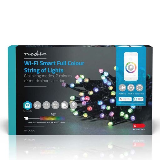 Εικόνα της Λαμπάκια Nedis SmartLife Decorative LED Wi-Fi RGB IP65 34lm 5m Black WIFILX01C42