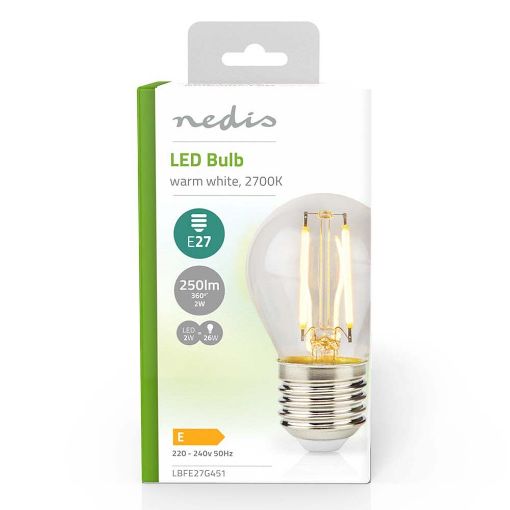 Εικόνα της Λάμπα LED Nedis E27 Filament 2700K 250lm 2W Warm White LBFE27G451