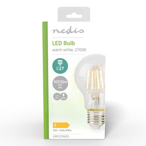 Εικόνα της Λάμπα LED Nedis E27 Filament 2700K 1055lm 8W Warm White LBFE27A603