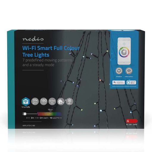 Εικόνα της Λαμπάκια Nedis SmartLife Decorative LED RGB Wi-Fi IP65 Tree 10 x 2m WIFILXT01C180