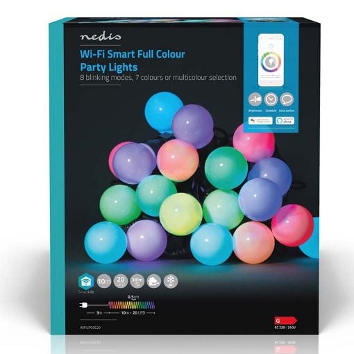 Εικόνα της Γιρλάντες Φωτισμού Nedis SmartLife Decorative LED RGB Wi-Fi 10m Black WIFILP03C20