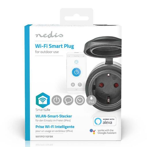 Εικόνα της Nedis SmartLife Smart Plug Wi-Fi Type F IP44 Black WIFIPO110FBK