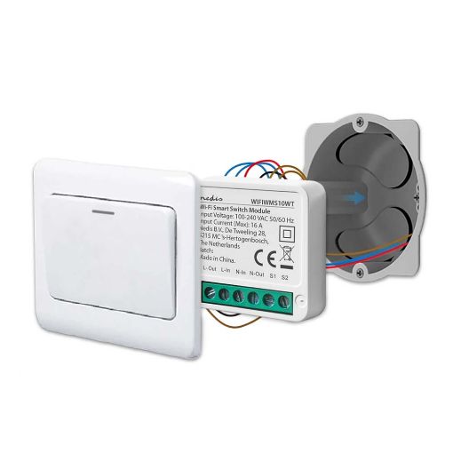 Εικόνα της Ενδιάμεσος Διακόπτης Nedis SmartLife White WIFIWMS10WT