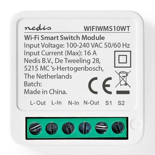 Εικόνα της Ενδιάμεσος Διακόπτης Nedis SmartLife White WIFIWMS10WT