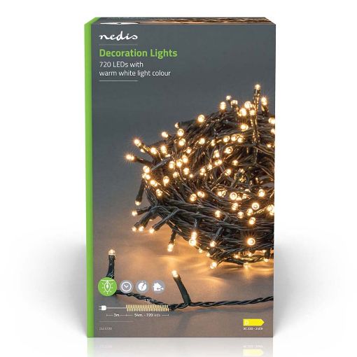Εικόνα της Διακοσμητικά Λαμπάκια LED Nedis IP44 54m Warm White Green CLLS720