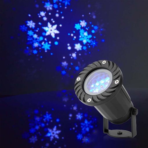 Εικόνα της Φωτιστικό Προβολάκι Nedis LED Snowflake IP44 Black CLPR1