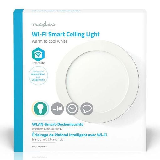 Εικόνα της Φωτιστικό Oροφής Nedis SmartLife Στρογγυλό Wi-Fi 2700-6500K 800lm 12W IP20 White WIFILAW10WT