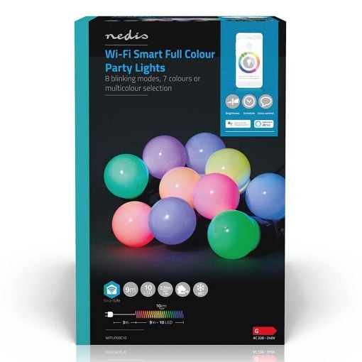 Εικόνα της Γιρλάντες Φωτισμού Nedis SmartLife Decorative LED RGB Wi-Fi 9m Black WIFILP03C10