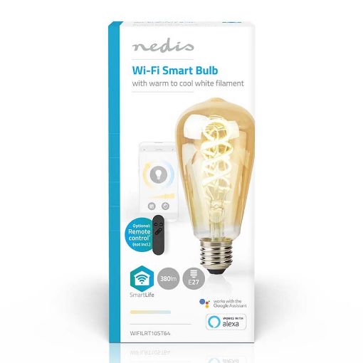 Εικόνα της Nedis Smart Λάμπα LED E27 WiFi Filament 1800-6500K 360lm 4.9W WIFILRT10ST64