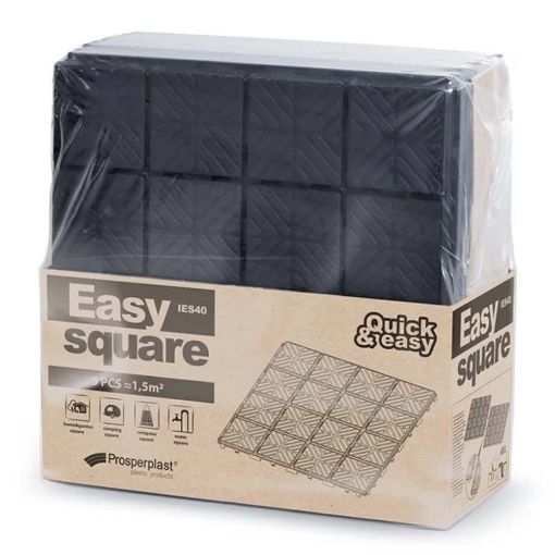 Εικόνα της Prosperplast Easy Square 20 x 400mm 9 τμχ Black IES40-S411