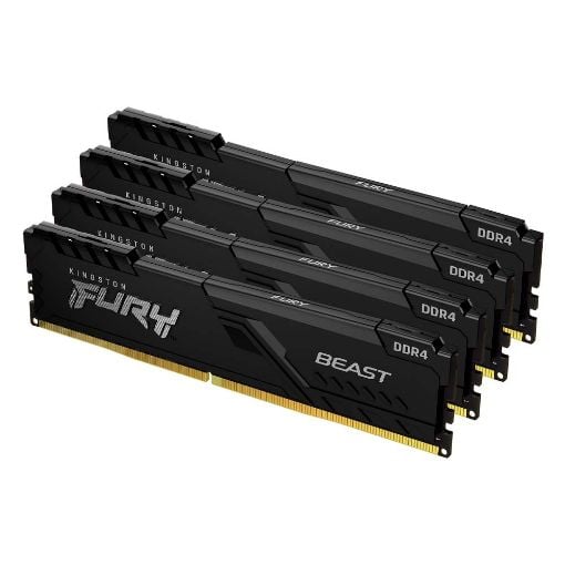Εικόνα της Ram Kingston Fury Beast 128GB (4 x 32GB) DDR4-3600MHz CL18 Black KF436C18BBK4/128
