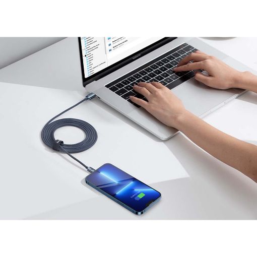 Εικόνα της Καλώδιο Baseus Crystal Shine USB-C to Lightning Braided 20W 2m Black CAJY000301