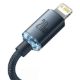 Εικόνα της Καλώδιο Baseus Crystal Shine USB-C to Lightning Braided 20W 2m Black CAJY000301