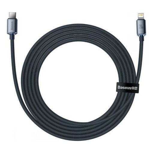 Εικόνα της Καλώδιο Baseus Crystal Shine USB-C to Lightning Braided 20W 2m Black CAJY000301