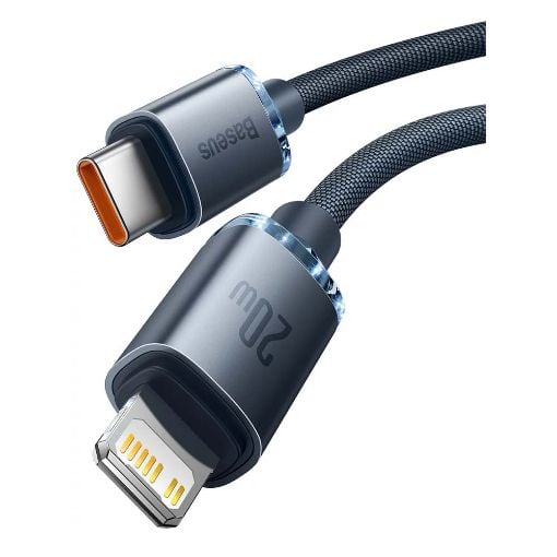 Εικόνα της Καλώδιο Baseus Crystal Shine USB-C to Lightning Braided 20W 2m Black CAJY000301