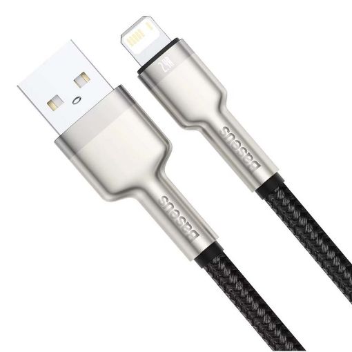 Εικόνα της Καλώδιο Baseus Cafule USB-A to Lightning 2.4A 1m Black/Silver CALJK-A01