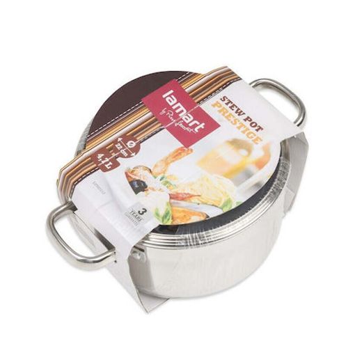 Εικόνα της Κατσαρόλα Lamart Prestige Ανοξείδωτη 4.7Lt 22cm Silver LTSS2212