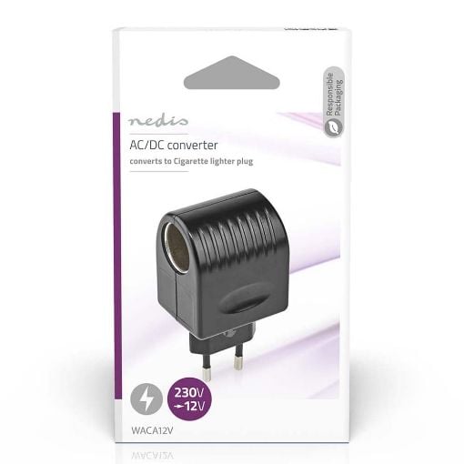 Εικόνα της Power Socket Adapter Nedis 230V AC to 12V DC Car Cigarette Chassis Black WACA12V