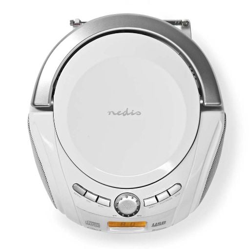 Εικόνα της Φορητό Ηχοσύστημα Nedis CD/FM/USB Bluetooth White SPBB100WT