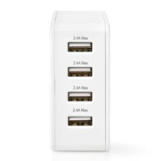 Εικόνα της Φορτιστής Nedis 4x USB-A 24W White WCHAU481AWT