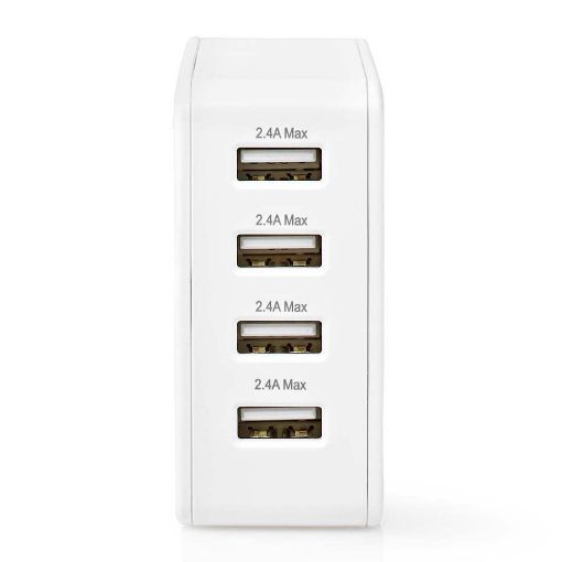 Εικόνα της Φορτιστής Nedis 4x USB-A 24W White WCHAU481AWT