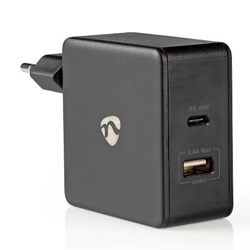 Εικόνα της Φορτιστής Nedis USB-A & USB-C 57W Black WCPD45W100BK