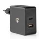 Εικόνα της Φορτιστής Nedis USB-A & USB-C 57W Black WCPD45W100BK