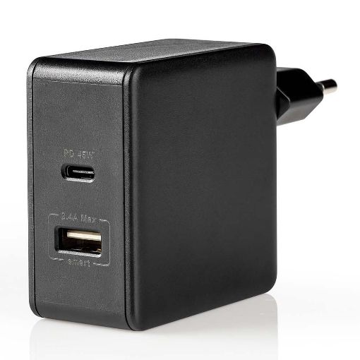Εικόνα της Φορτιστής Nedis USB-A & USB-C 57W Black WCPD45W100BK