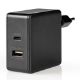 Εικόνα της Φορτιστής Nedis USB-A & USB-C 57W Black WCPD45W100BK