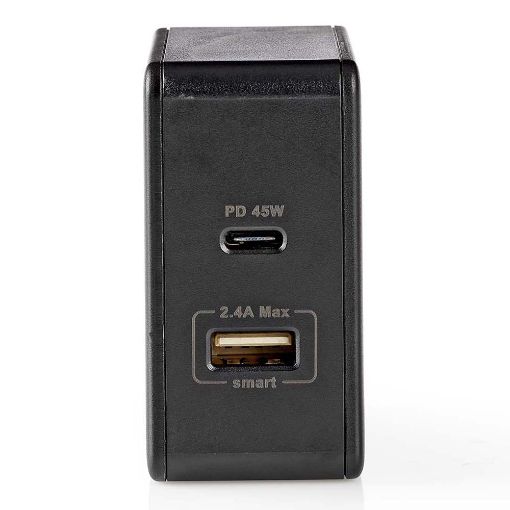 Εικόνα της Φορτιστής Nedis USB-A & USB-C 57W Black WCPD45W100BK