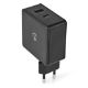 Εικόνα της Φορτιστής Nedis USB-A & USB-C 57W Black WCPD45W100BK