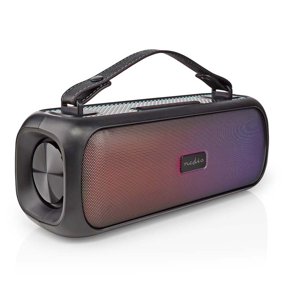 Cassa Portatile Bluetooth Nedis Party Trolley – 240W, Con Ruote E Maniglia, 5 Ore Di Autonomia, Luci Stroboscopiche, Arancione/nero - 2