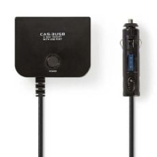 Εικόνα της Τροφοδοτικό Nedis Car Adapter 3-Ports 12V & USB 180W Black DCPA001