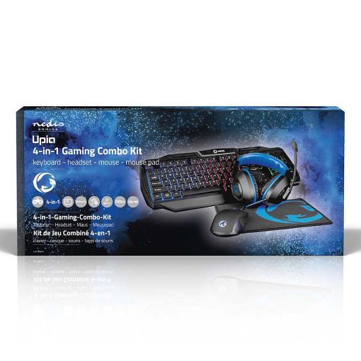 Εικόνα της Bundle Nedis Gaming Combo Kit 4 in 1 with LED Light (US) Black/Blue GCK41100BKUS