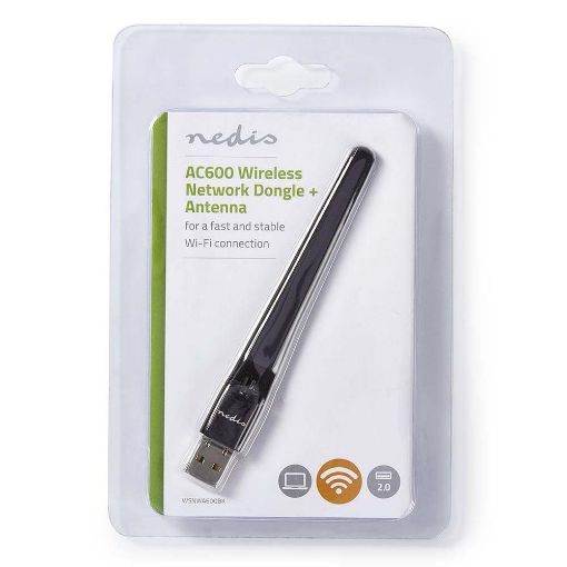 Εικόνα της WiFi USB Adapter Nedis AC600 Dual-Band Black WSNWA600BK