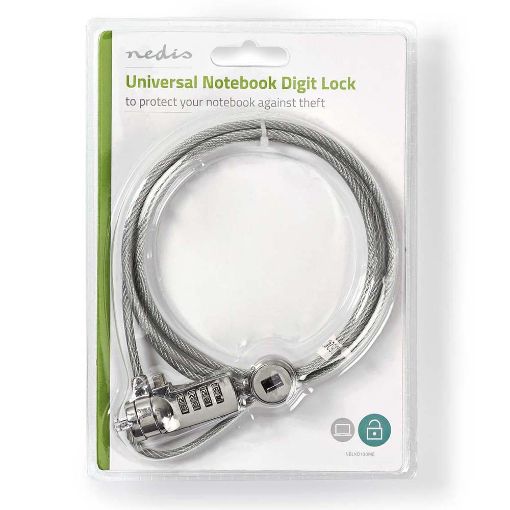Εικόνα της Universal Notebook Lock Nedis 1.8m Silver NBLKD100ME