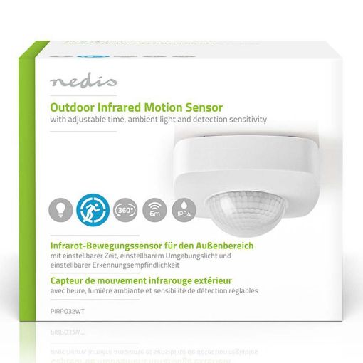 Εικόνα της Αισθητήρας Κίνησης Nedis Infrared 8m White PIRPO32WT