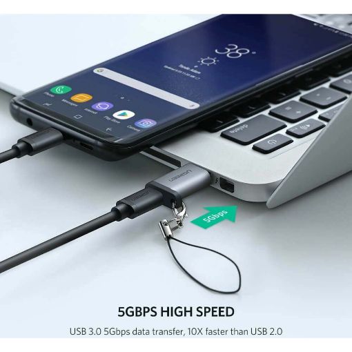 Εικόνα της Adapter Ugreen USB 3.0 to USB-C 3.1 M/F Grey 50533