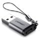 Εικόνα της Adapter Ugreen USB 3.0 to USB-C 3.1 M/F Grey 50533