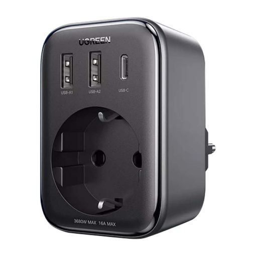Εικόνα της Μονόπριζο Ασφαλείας Ugreen CD314 GaN USB Charger Black 90613