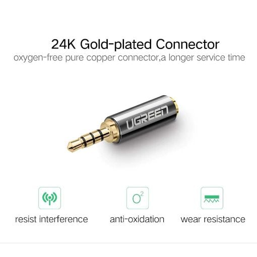 Εικόνα της Audio Converter Ugreen 2.5 to 3.5mm M/F Grey 20501