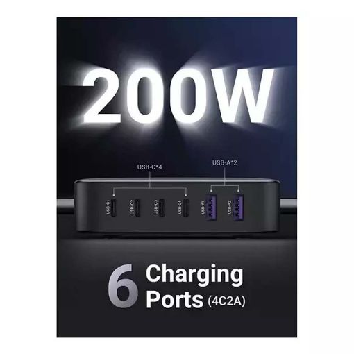 Εικόνα της Φορτιστής Ugreen CD271 GaN II Quick Charge 4.0 200W Grey/Black 40914