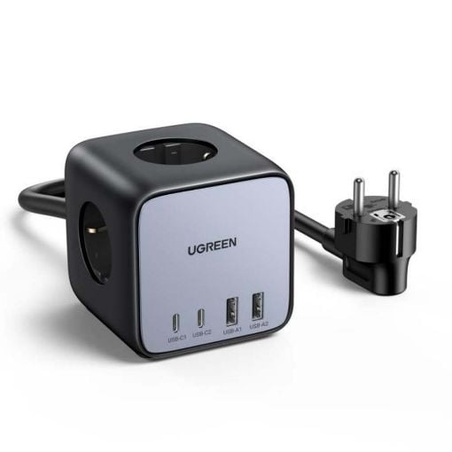 Εικόνα της Πολύπριζο Ugreen CD268 3 Θέσεων & GaN Charging Station 65W Black 60113