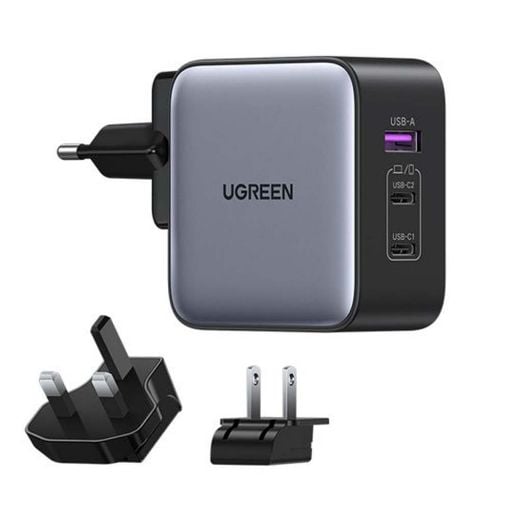 Εικόνα της Φορτιστής Ugreen CD296 GaN Quick Charge 4.0 65W Grey/Black 90409