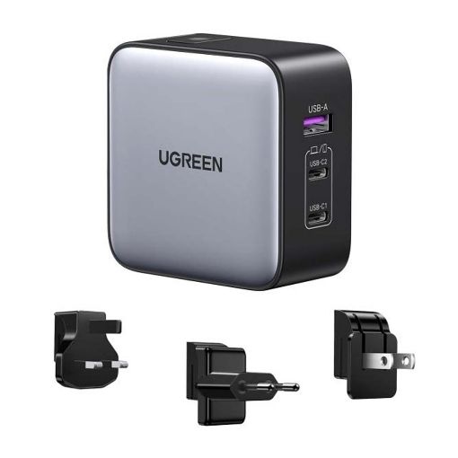 Εικόνα της Φορτιστής Ugreen CD296 GaN Quick Charge 4.0 65W Grey/Black 90409