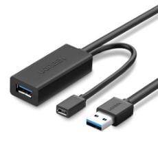 Εικόνα της Καλώδιο Προέκτασης USB 3.0 Ugreen US175 & Power Port 5m Black 20826