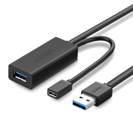 Εικόνα της Καλώδιο Προέκτασης USB 3.0 Ugreen US175 & Power Port 5m Black 20826