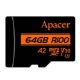 Εικόνα της Κάρτα Μνήμης MicroSDXC Class 10 Apacer R100 64GB UHS-I U3 V30 A2 + SD Adapter