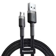 Εικόνα της Καλώδιο Baseus Cafule Braided USB 2.0 to micro USB Black/Gray 1m CAMKLF-BG1